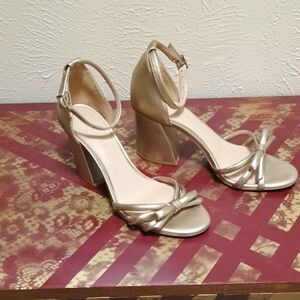 Copper Key Gold Strappy Heels